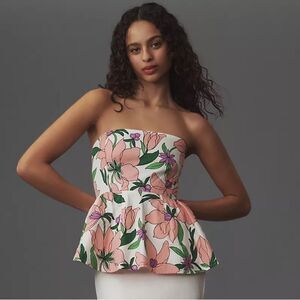 Banjanan Della Strapless Peplum Top NWT